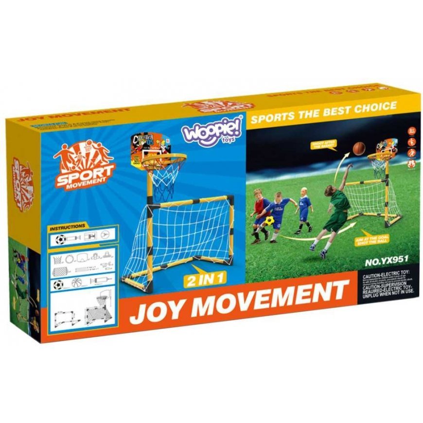 WOOPIE Set 2w1 koszykówka Bramka do Piłki Nożnej + Piłki i Pompka – 5