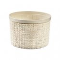 Basket with lid Jute round 2L Ø17x13cm cream