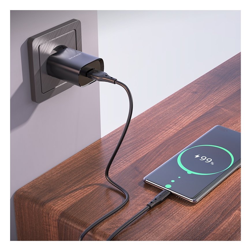 Borofone Wall charger BN1 Innovative - USB - 2,1A with USB to Ty
