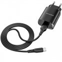 Borofone Wall charger BN1 Innovative - USB - 2,1A with USB to Ty Borofone Wall charger BN1 Innovative - USB - 2,1A with USB to Ty