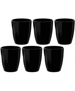 Rose&Tulipani Set of 6 szklanek Amami - Black, 320 ml