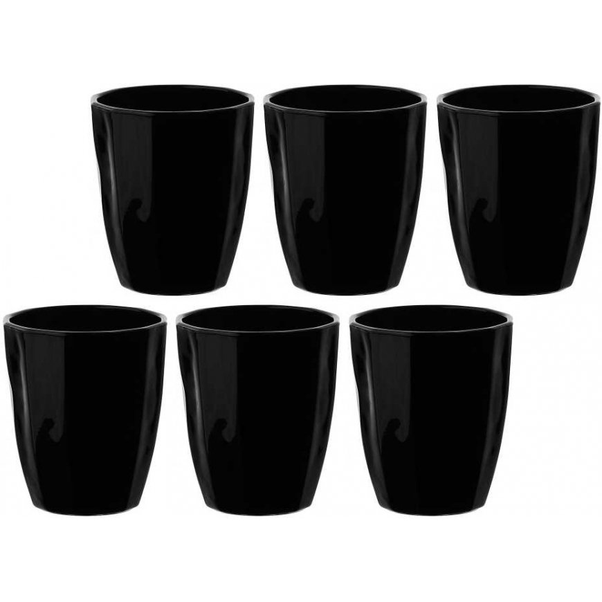 Rose&Tulipani Set of 6 szklanek Amami - Black, 320 ml