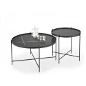Domoletti Coffee table set, black/marble, 48-73 x 40-47 cm Domoletti Coffee table set, black/marble, 48-73 x 40-47 cm