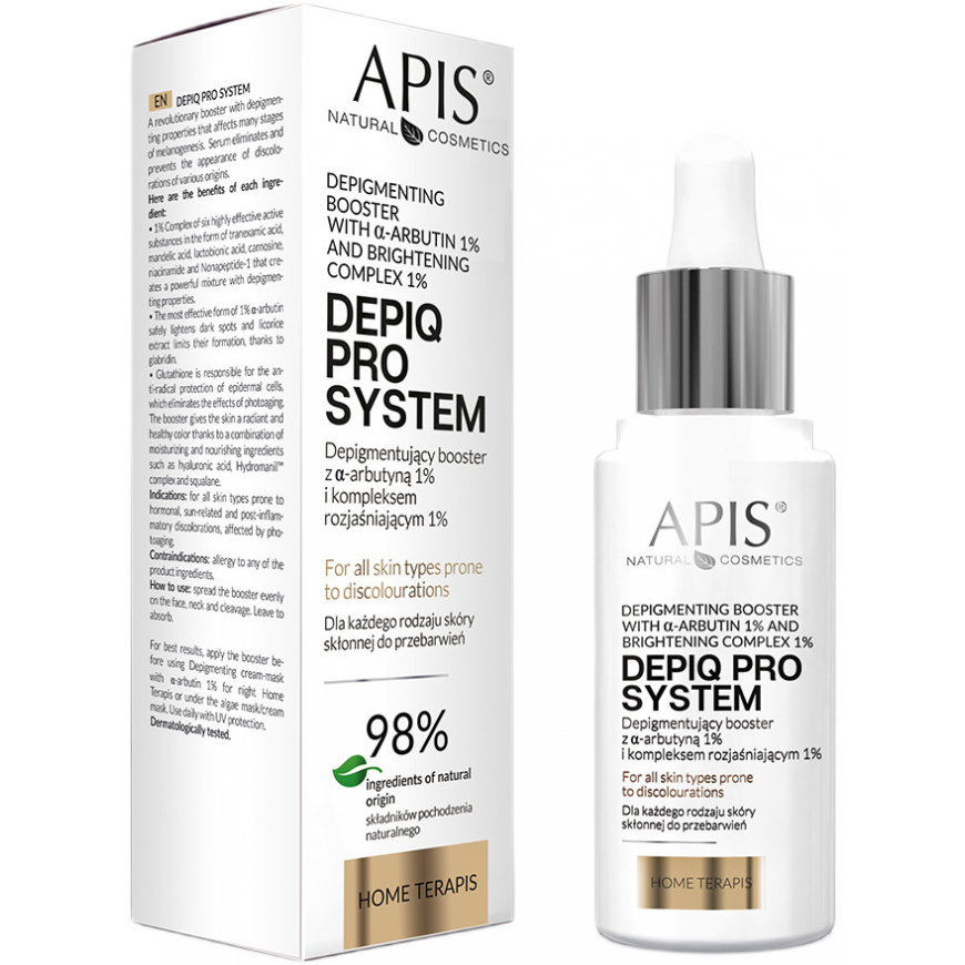 Activeshop APIS DEPIQ PRO SYSTEM Depigmentation enhancer with α-arbutin 1% and lightening complex 1% 30 ml – 3