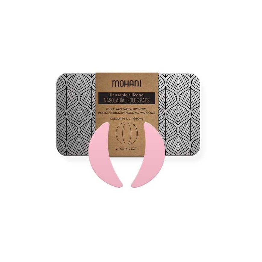 Mohani Wielorazowe silikonowe płatki na bruzdy nosowo-wargowe Pink
