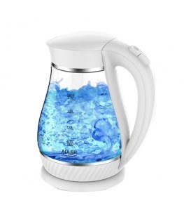Adler AD 1274 electric kettle 1.7 L 2200 W Transparent, White