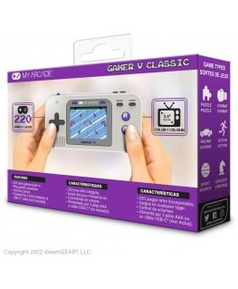 Dreamgear MY ARCADE GAMER V CLASSIC portable game console 220 games in one, gray, purple