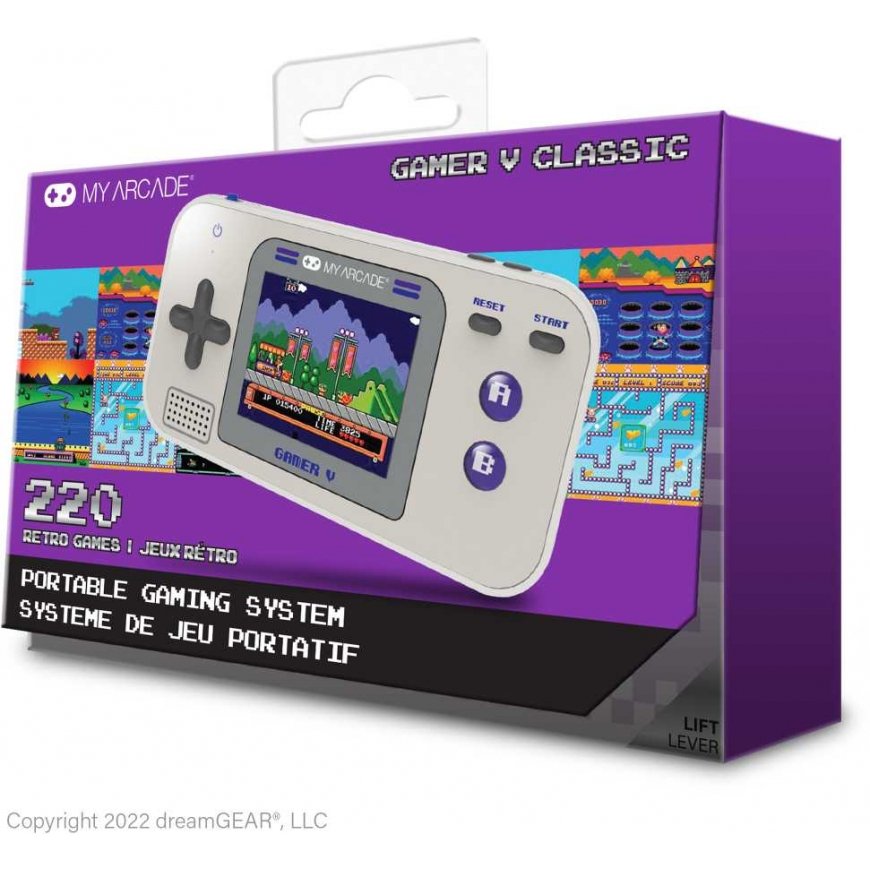 Dreamgear MY ARCADE GAMER V CLASSIC portable game console 220 games in one, gray, purple – 2