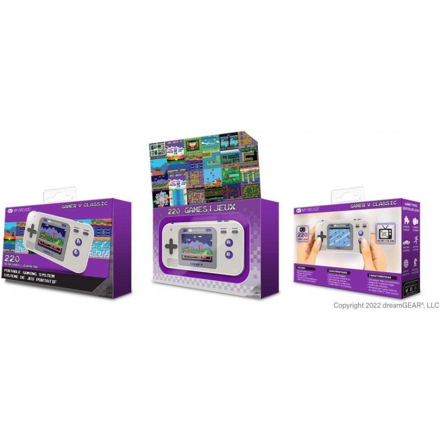 Dreamgear MY ARCADE GAMER V CLASSIC portable game console 220 games in one, gray, purple – 4