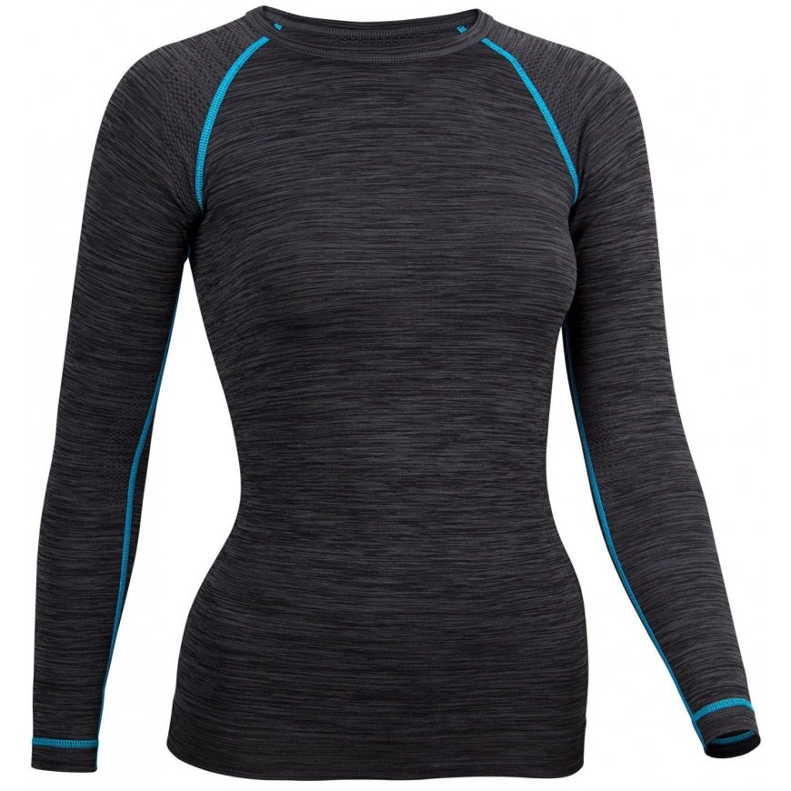 Thermal T-shirt mot. AVENTO 0771 36 Black/Aqua