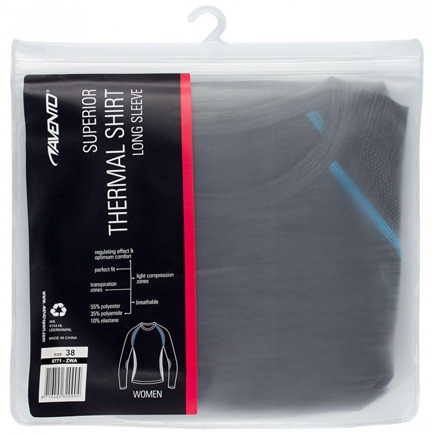 Thermal T-shirt mot. AVENTO 0771 36 Black/Aqua – 4