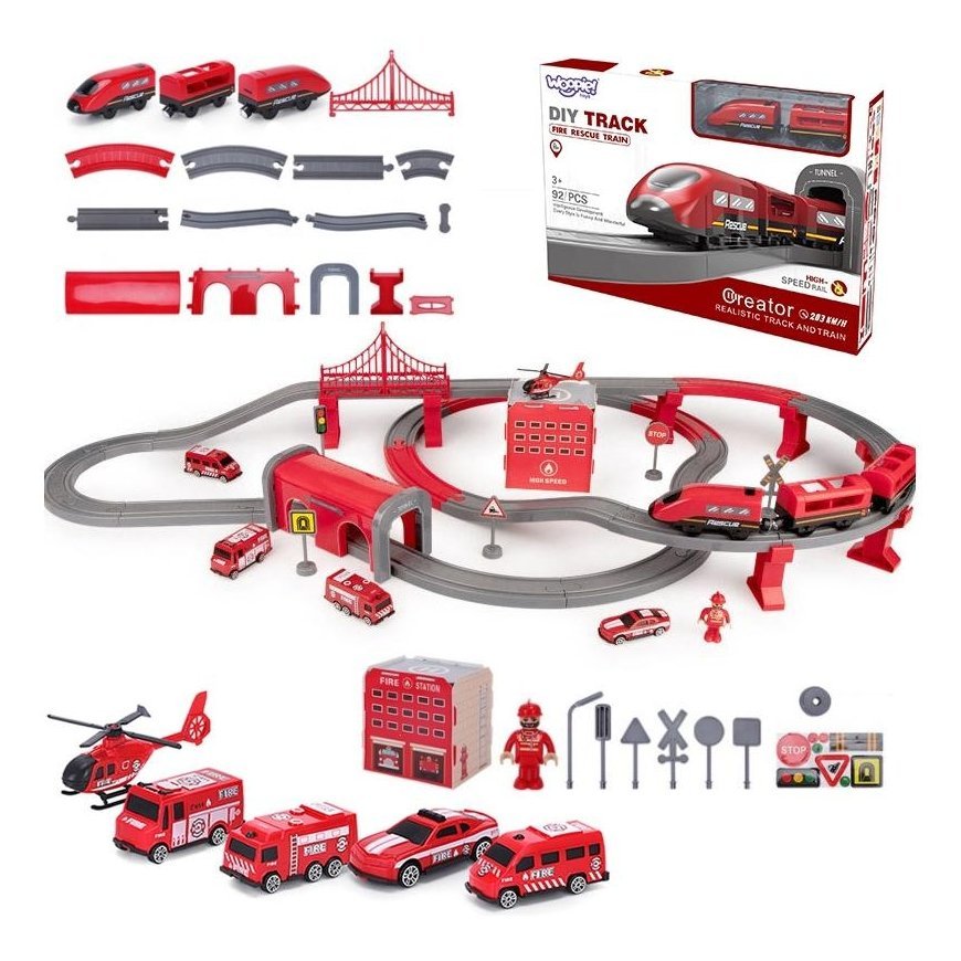 Woopie Train track with fire trucks