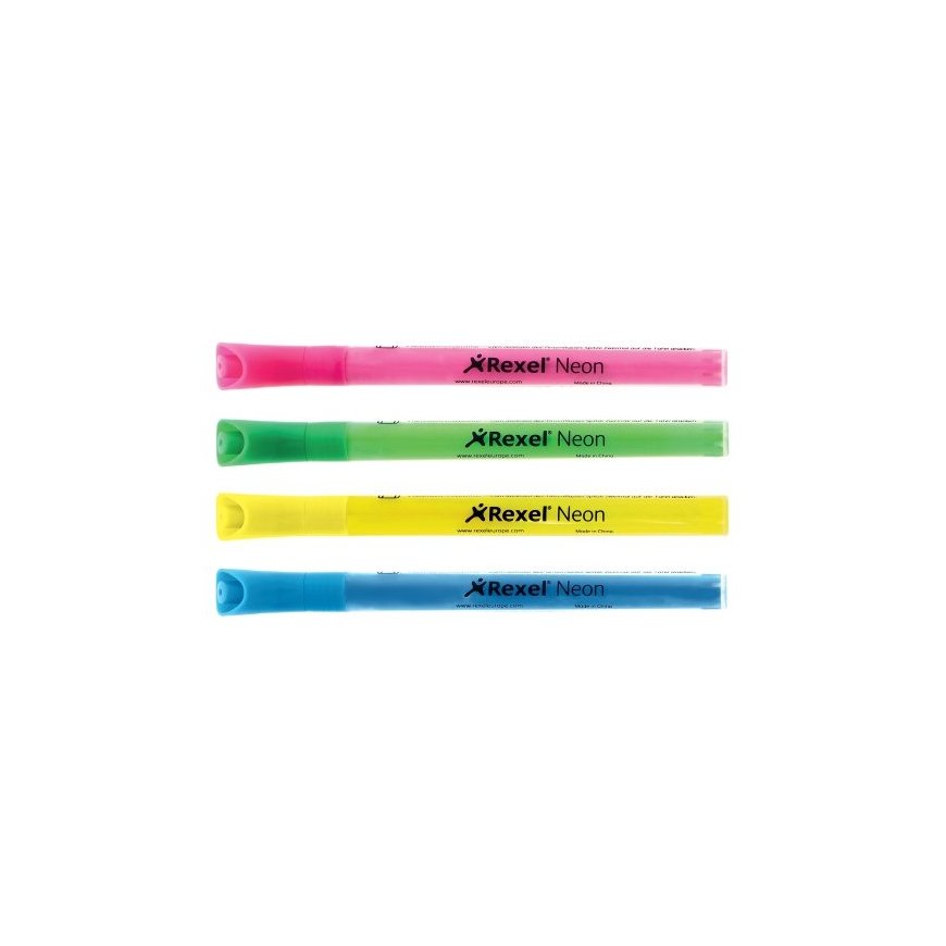 Rexel Neon Dry Erase Markers Assorted (4)