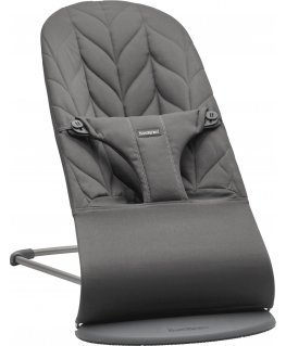 BabyBjörn Bliss Woven sitter, Anthracite, leaf pattern