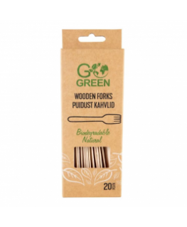 Go Green wooden fork 20 pcs|0,07kg