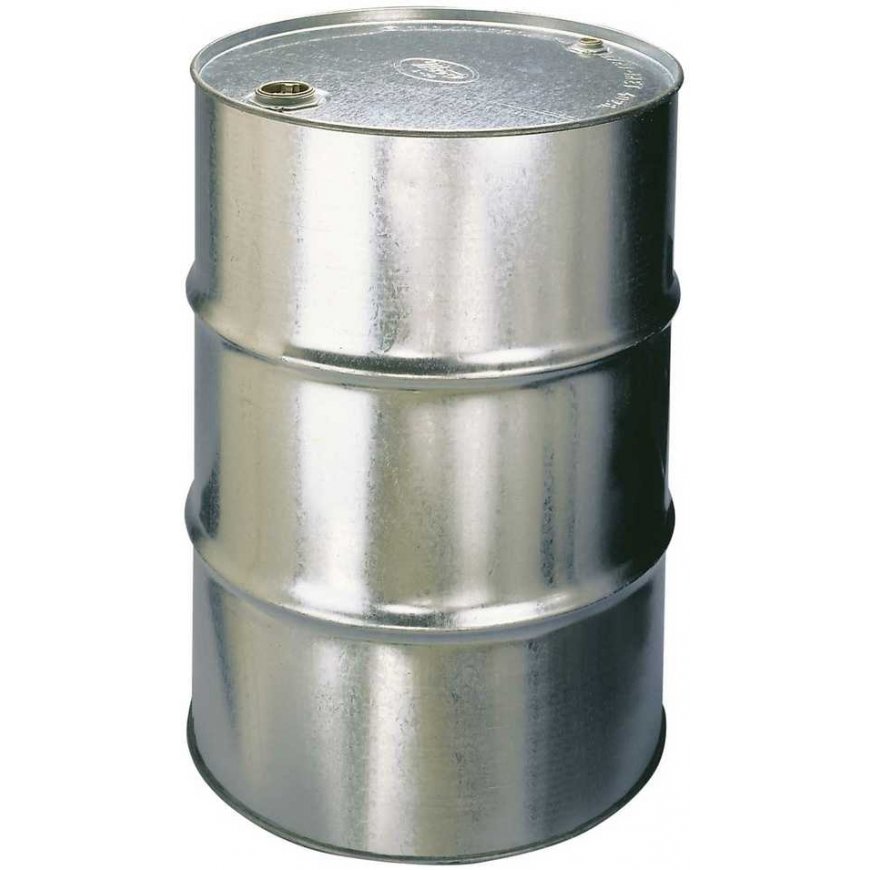 MEVA Galvanized steel metal barrel 200L, 3/4'' and 2'' holes in the lid