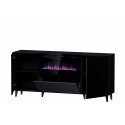Cama PAFOS komoda su elektriniu židiniu 180x42x82 cm matinės juodos spalvos Cama PAFOS komoda su elektriniu židiniu 180x42x82 cm matinės juodos spalvos