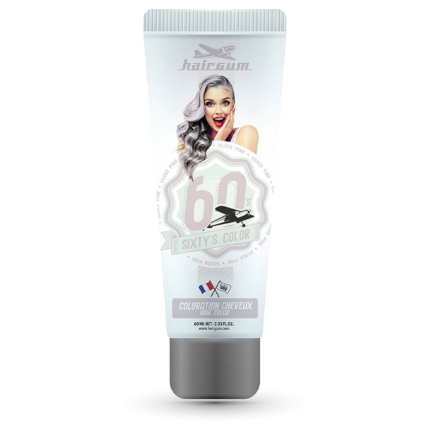 Hairgum Sixty's Color Hair Color Sidabrinis Rožinė – 2