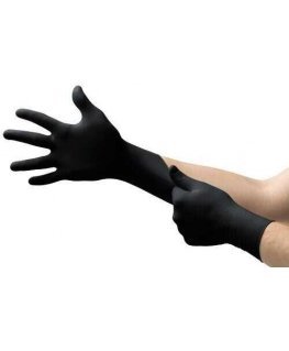 Disposable nitrile gloves Ansell MICROFLEX Midknight Touch 93-732, Ergoform, 100 pcs, thickness 0.07mm, size S (6.5-7), black