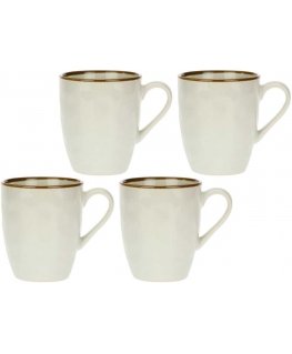 Rose&Tulipani Set of 4 cups with holder Concerto Avorio - Kość słoniowa, 430 ml
