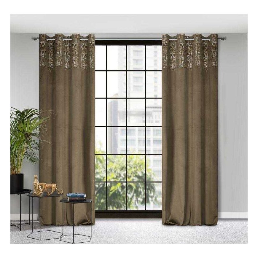 Eurofirany ZAS / LIZA / BEIGE + ZŁ 140X250 TRANS