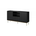 Cama PAFOS chest of drawers on golden steel frame 150x40x90 cm matte black Cama PAFOS chest of drawers on golden steel frame 150x40x90 cm matte black