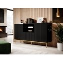 Cama PAFOS chest of drawers on golden steel frame 150x40x90 cm matte black Cama PAFOS chest of drawers on golden steel frame 150x40x90 cm matte black