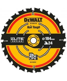 pjūklas tarczowa EXTREME do cięcia drewna 184x20x1,66mm, 24 zęby, DeWALT [DT10401-QZ]