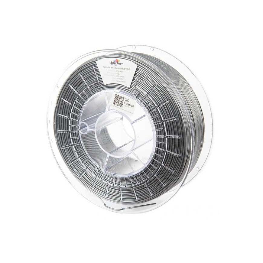 Spectrum Spectrum 3D filamentas, Premium PCTG, 1,75mm, 1000g, 80658, sidabrinis steel