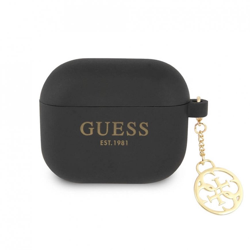 GUA3LSC4EK Guess 4G Charm silicone case for Apple Airpods 3 blac – 2