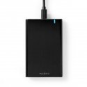 Nedis HDDE25410BK saugojimo diskų korpusas HDD korpusas Juoda 2.5"