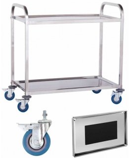 Royal Catering Waiter's trolley with 2 shelves, stainless steel