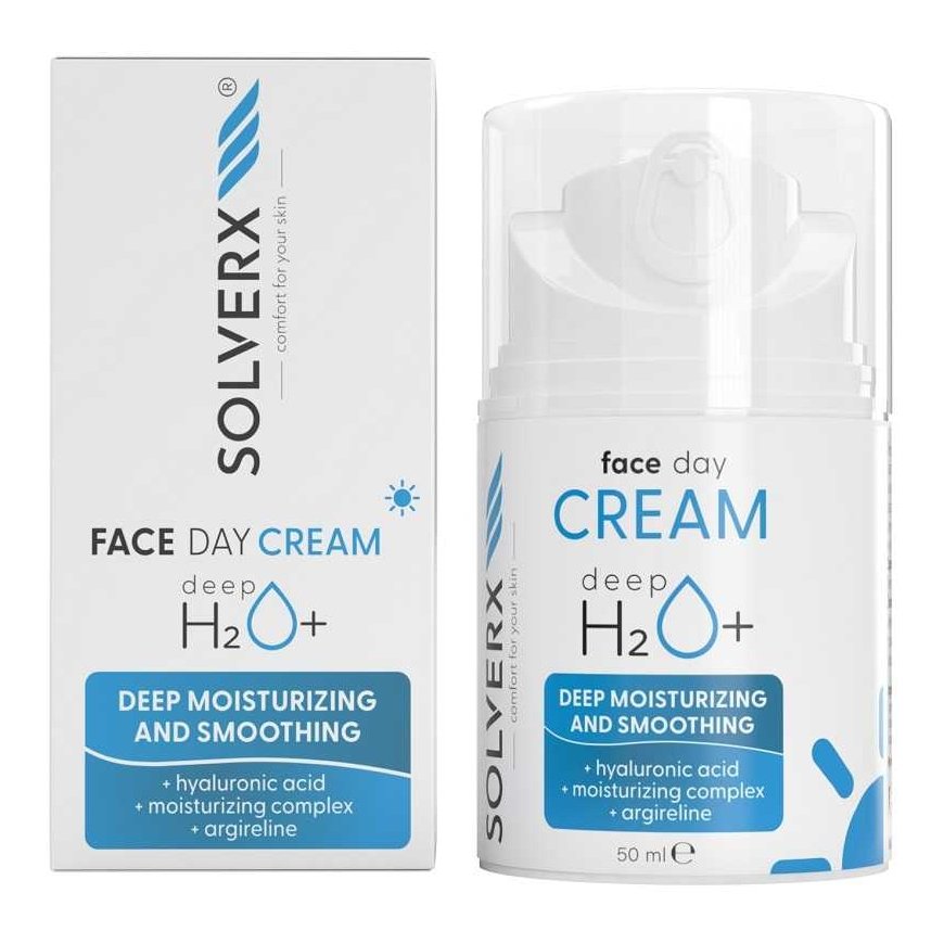 Solverx Deep H2O+ dieninis kremas 50ml