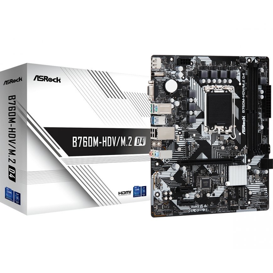 Asrock B760M-HDV/M.2 D4 Intel B760 LGA 1700 „micro ATX“