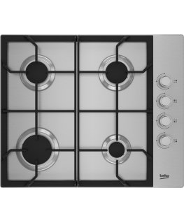 Beko HIBG64122SX pliidiraud Roostevaba teras Sisseehitatud 61 cm Gaas 4 tsoon(id)