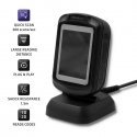 Qoltec 50864 brūkšninių kodų skaitytuvas Stacionarus brūkšninių kodų skaitytuvas 1D/2D LED Juoda