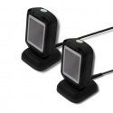 Qoltec 50864 svītru kodu lasītājs Stacionārs svītrkodu skeneris 1D/2D LED Melns