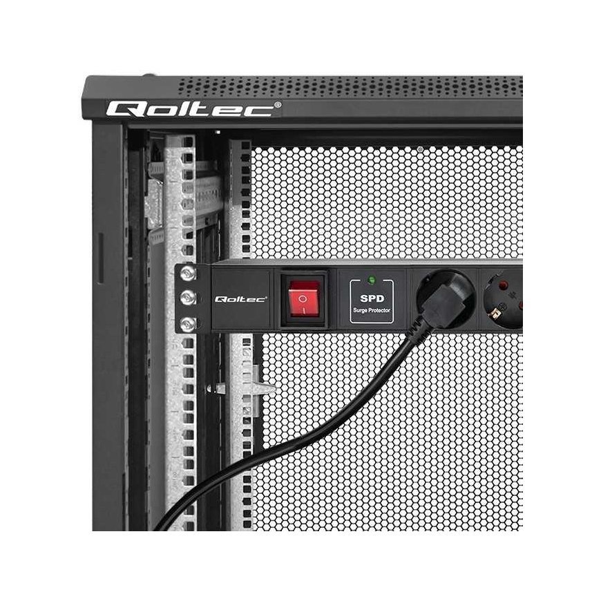 Qoltec Listwa zasilająca pdu do rack 19" | 1u | 16a | 6xschuko | 1.8m – 3