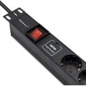Qoltec Listwa zasilająca pdu do rack 19" | 1u | 16a | 6xschuko | 1.8m Qoltec Listwa zasilająca pdu do rack 19" | 1u | 16a | 6xschuko | 1.8m