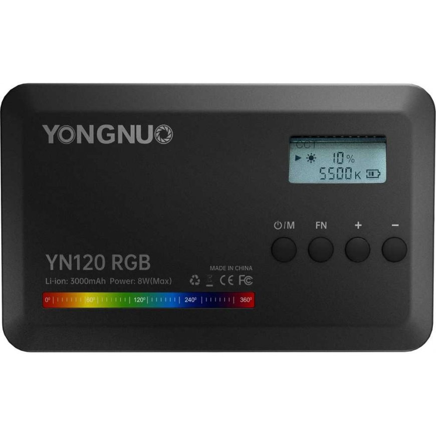 LED Šviestuvas Yongnuo YN120 RGB, WB (2500 K - 9900 K)
