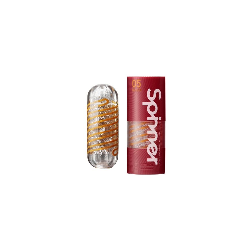 Tenga Spinner - 05 Beads Male stroker Gold, Transparent