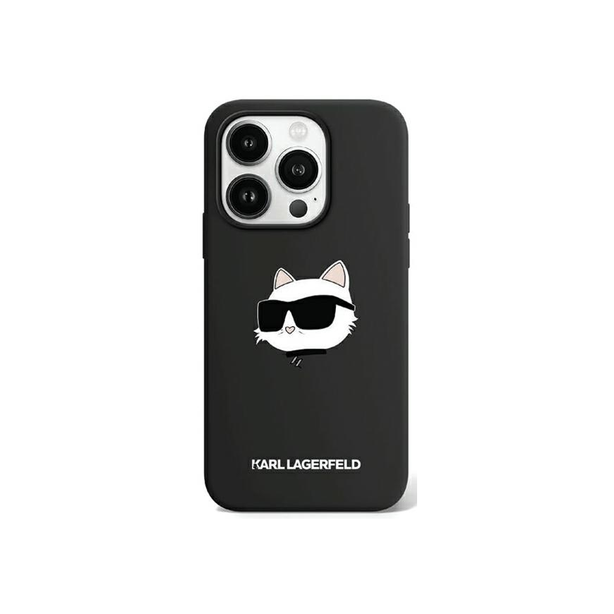 Case Karl Lagerfeld KLHMP15LSCHPPLK iPhone 15 Pro 6.1" black/black hardcase Silicone Choupette Head MagSafe