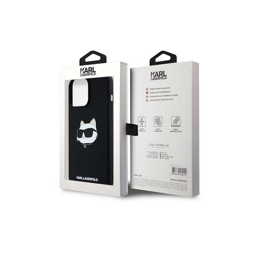Case Karl Lagerfeld KLHMP15LSCHPPLK iPhone 15 Pro 6.1" black/black hardcase Silicone Choupette Head MagSafe – 3