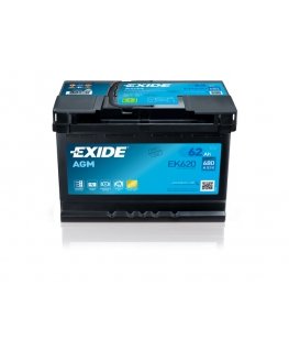Exide EK620 automašīnas akumulators AGM (Absorbējošā stikla šķiedra) 62 ampērstunda 12 V 680 A Auto