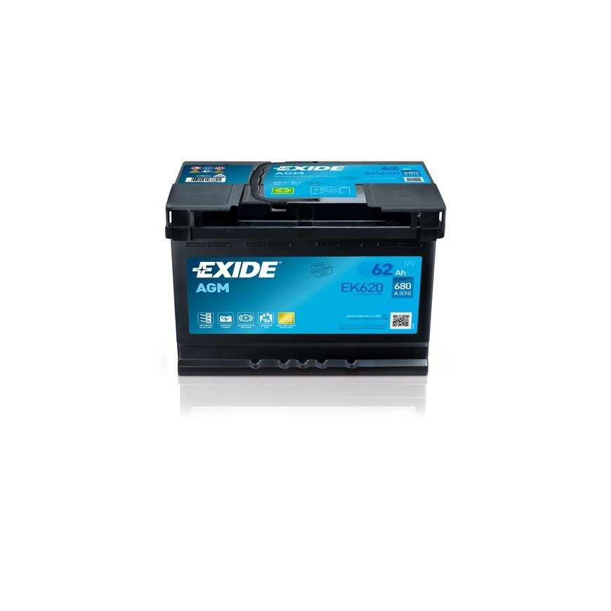 Exide EK620 automašīnas akumulators AGM (Absorbējošā stikla šķiedra) 62 ampērstunda 12 V 680 A Auto