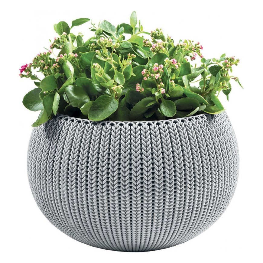 Flowerpot Cozy M With Hanging Set light grey – 2