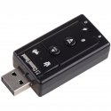RoGer USB Audio card with microphone input / Virtual 7.1 / silver RoGer USB Audio card with microphone input / Virtual 7.1 / silver