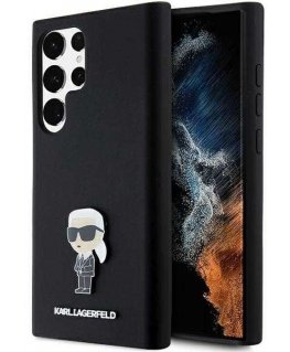 Case Karl Lagerfeld KLHCS24LSMHKNPK S24 Ultra S928 black/black Silicone Ikonik Metal Pin