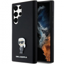 Case Karl Lagerfeld KLHCS24LSMHKNPK S24 Ultra S928 black/black Silicone Ikonik Metal Pin