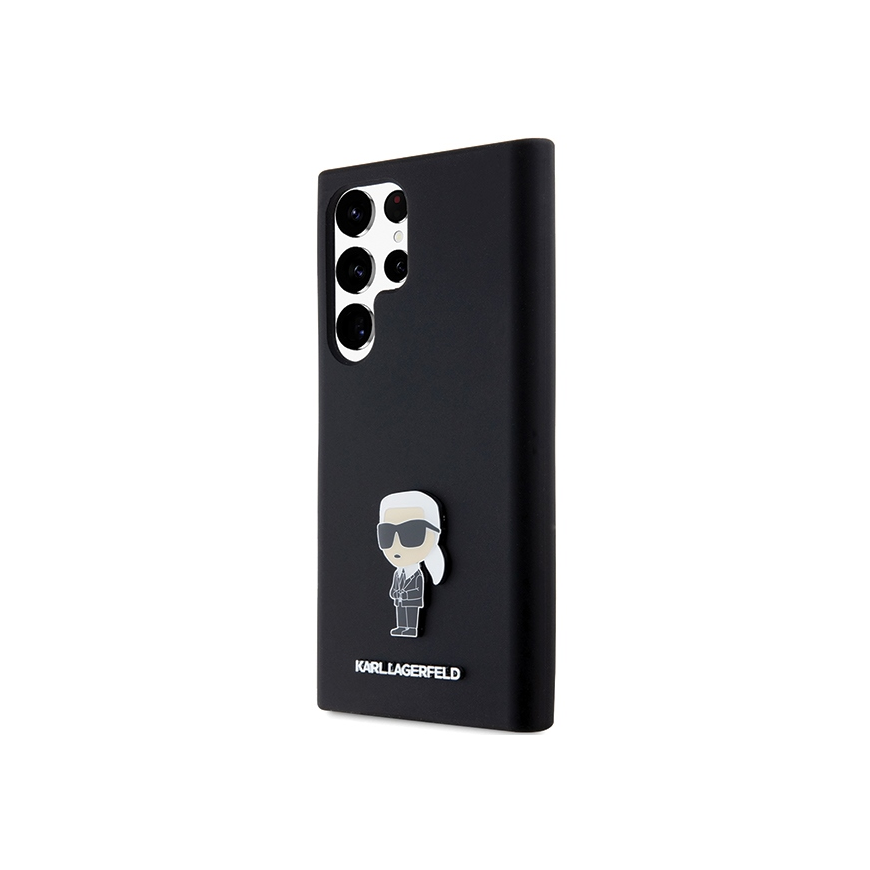 Case Karl Lagerfeld KLHCS24LSMHKNPK S24 Ultra S928 black/black Silicone Ikonik Metal Pin – 3
